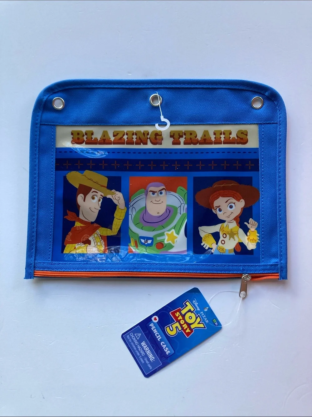 Blazing Trails Pencil Case Disney Pixar 10” x 8” Blue New